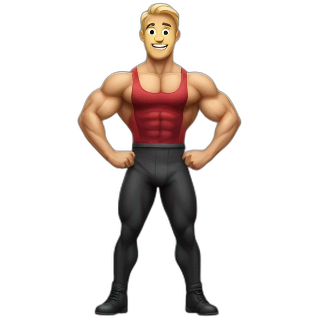 Bodybuilder waiter emoji