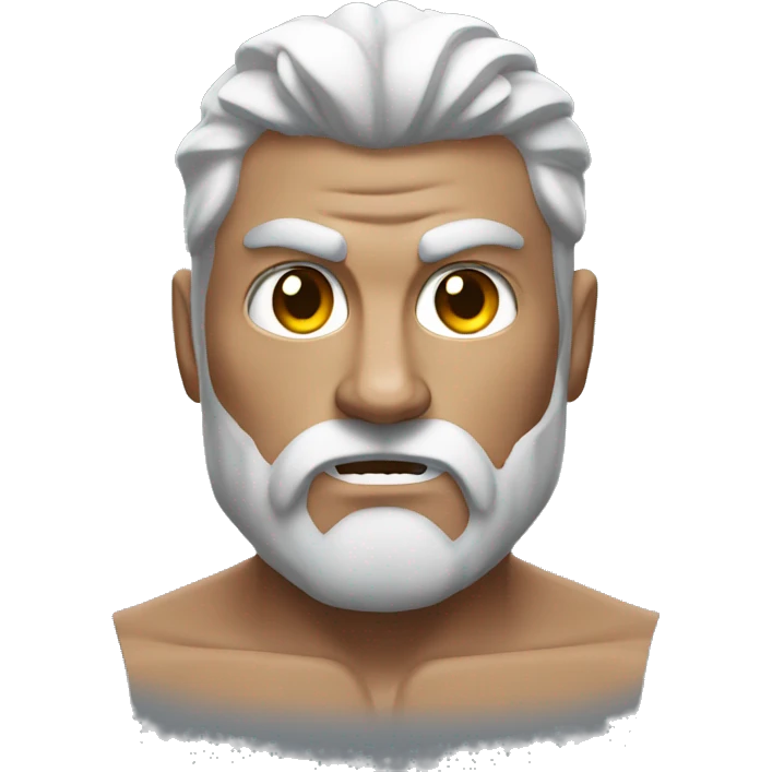 muscular man with an owl head emoji