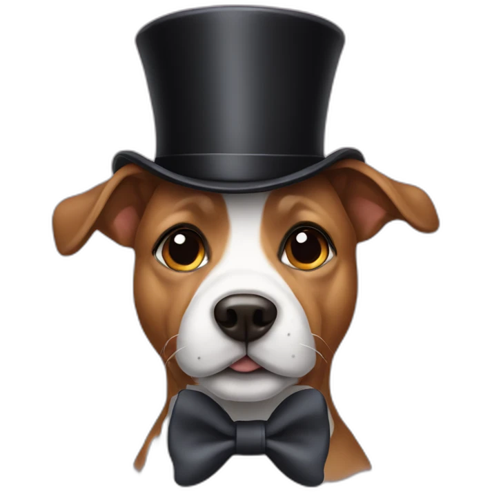Dog wearing top hat emoji