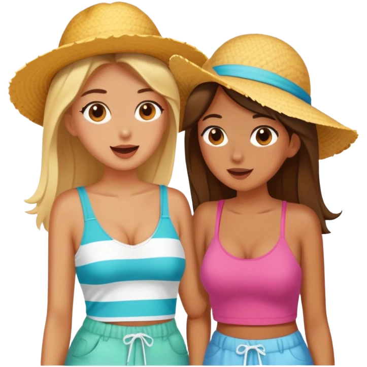 Best friends gossiping at the beach emoji