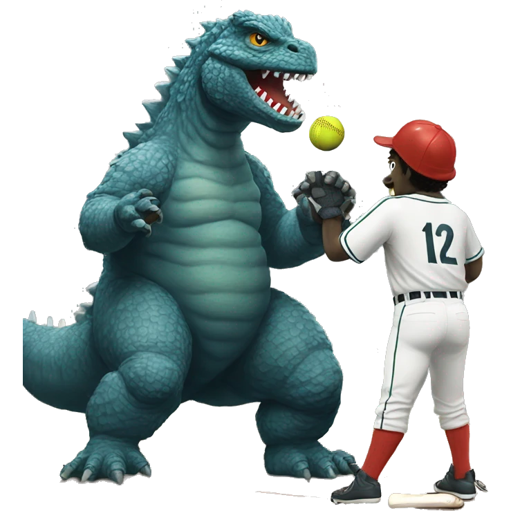 Godzilla playing baseball  emoji