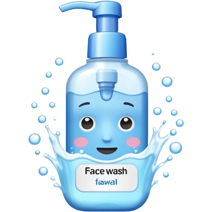 nettoyant visage avec ecriture "nettoyant visage" emoji
