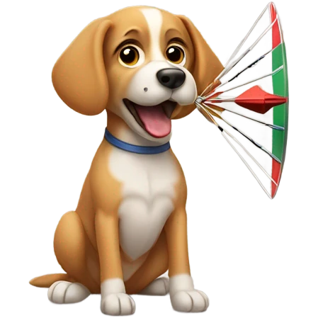 Dog playing darts emoji