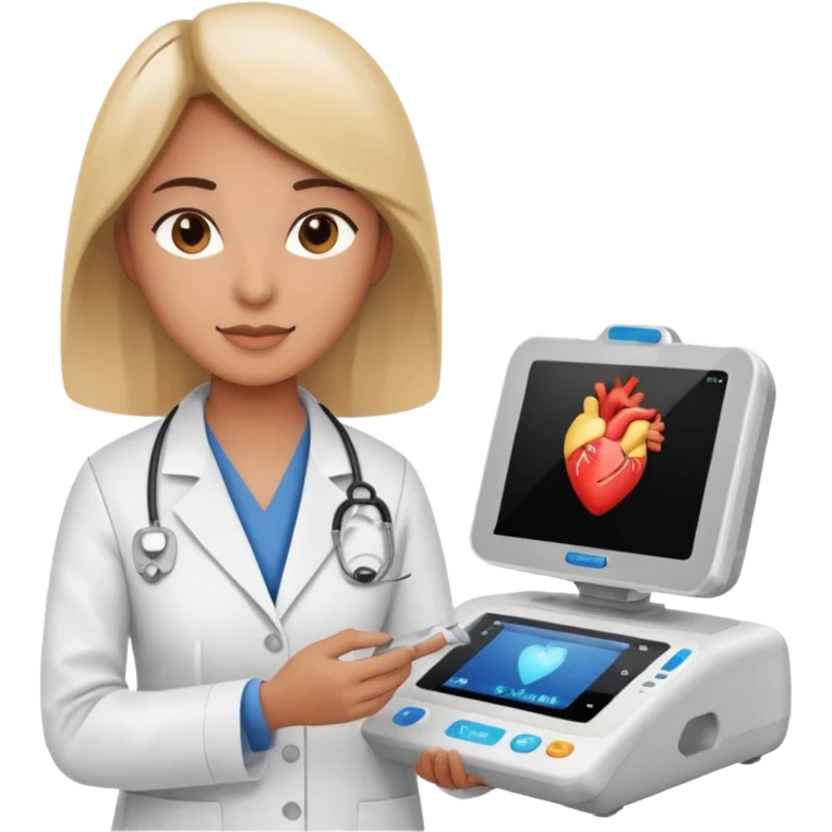 Cardiac sonographer with Philips ultrasound machine emoji