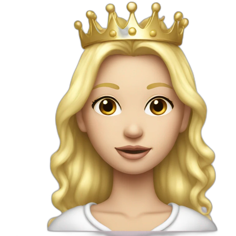 blond princess white with crown hoodie iridescent liquid emoji