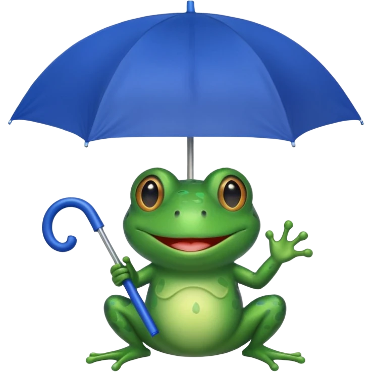 Frog with blue umbrella emoji