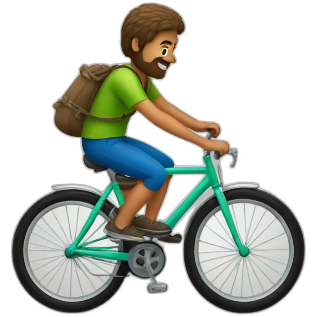 A kiwi riding a bike emoji