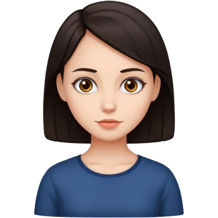 Big forehead girl dark hair emoji