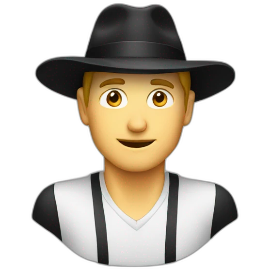 White man with black hat and smell cheese emoji