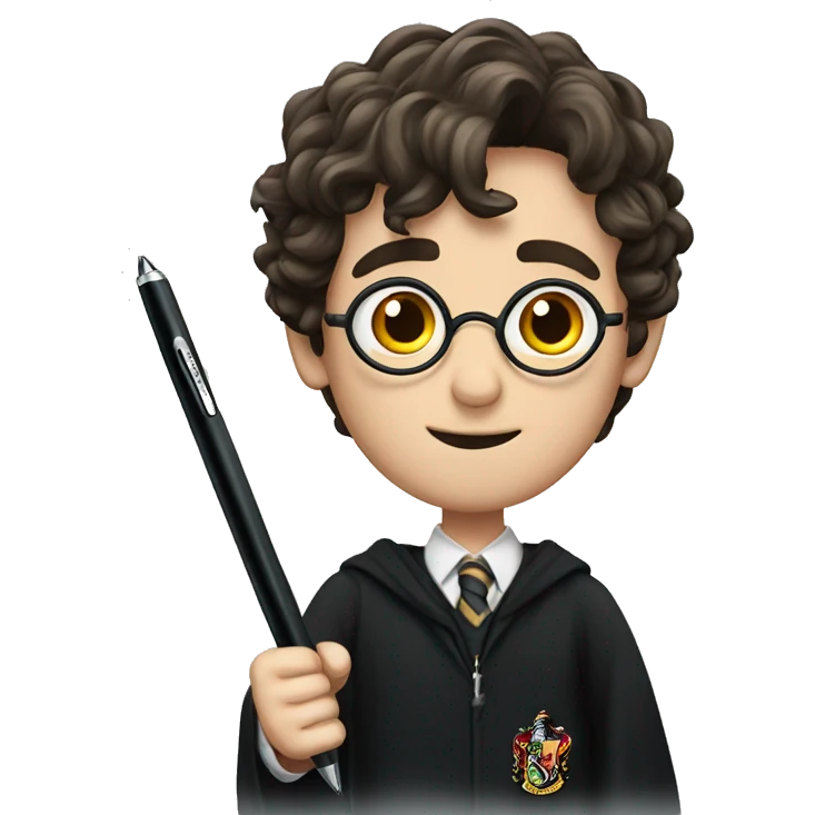 Harry potter using a pen emoji