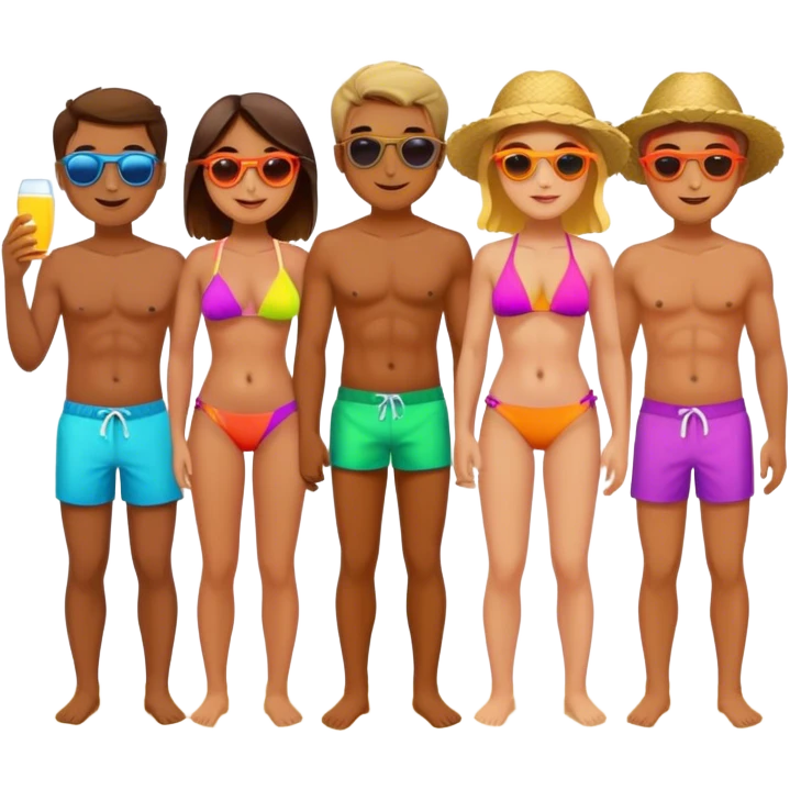 Beach with friends emoji