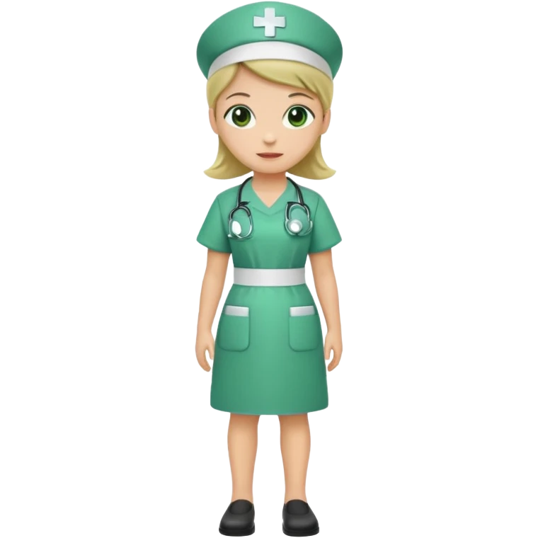 green dressed nurse emoji