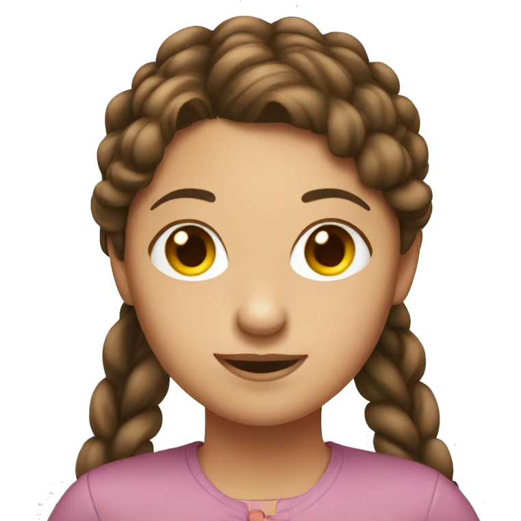 Brown haired young lady with long pigtails  emoji