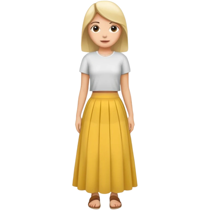 matxi skirt white emoji