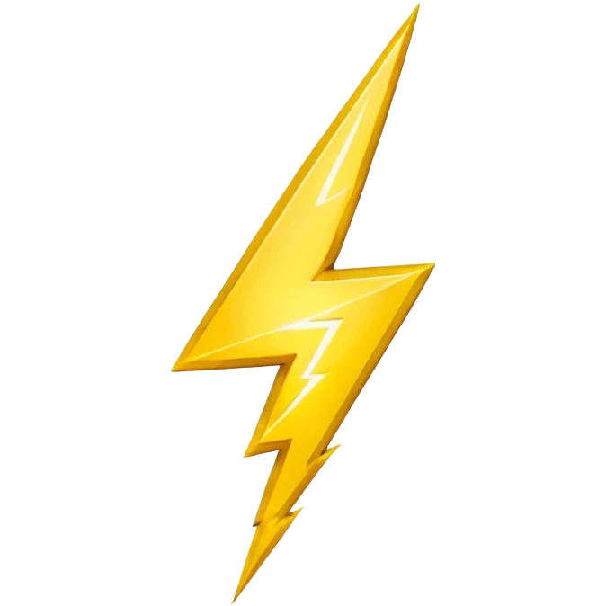 yellow lightning bolt, simple, energetic emoji