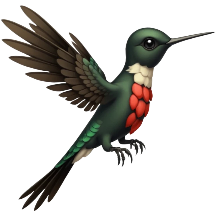 creppy demon like hummingbird with  creppy and very long wings   staring in your soul emoji