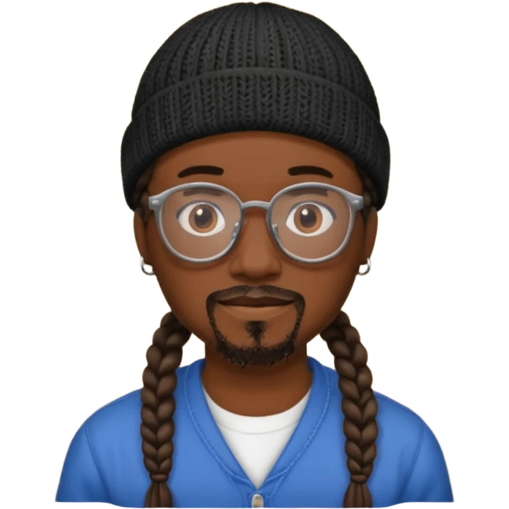 man with braids glasses beanie and goatee emoji