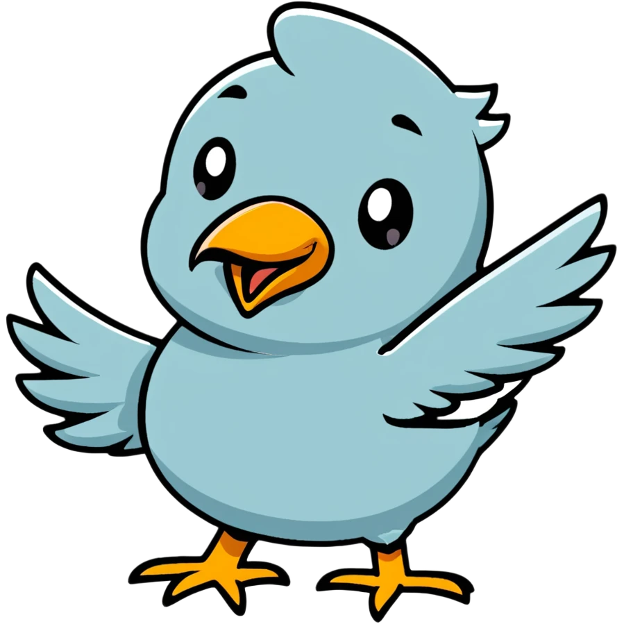 Sticking bird finger  emoji