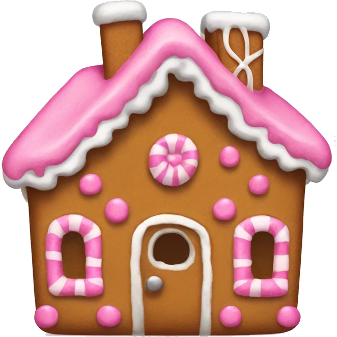 Gingerbread house with a pink bow  emoji