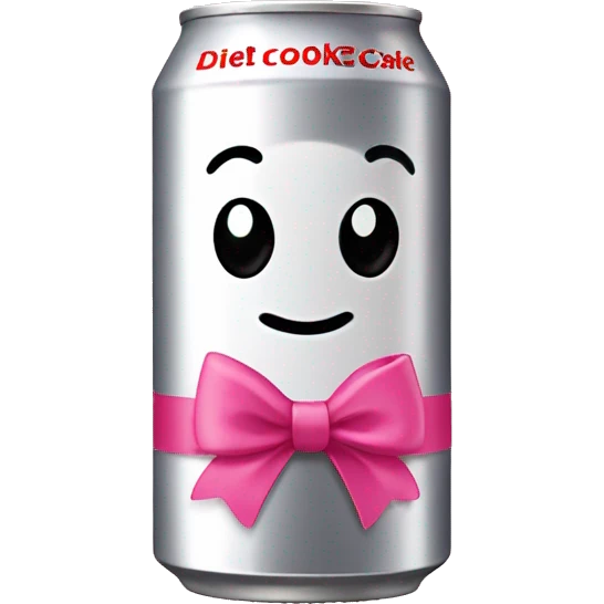 Diet Coke can with pink bow on top  emoji