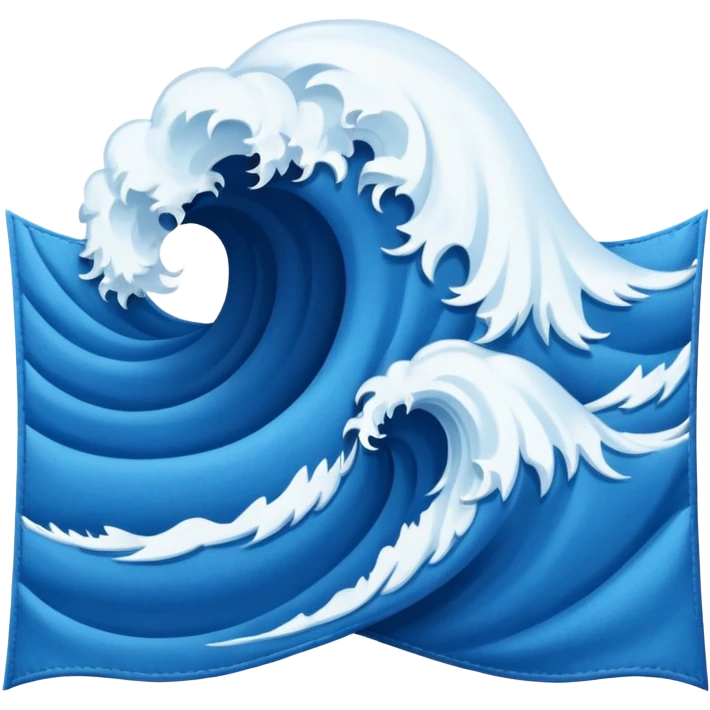 Wave Banner — blue cloth + white crest,Royal Banners emoji