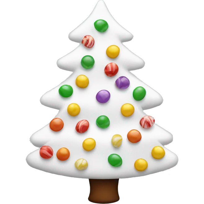 White Christmas tree with candy  emoji