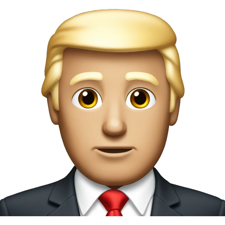 Donald trump with a red tie holding a crystal emoji