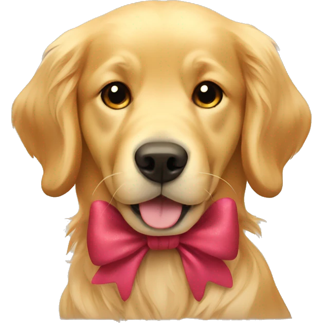 Golden retriever with bow  emoji