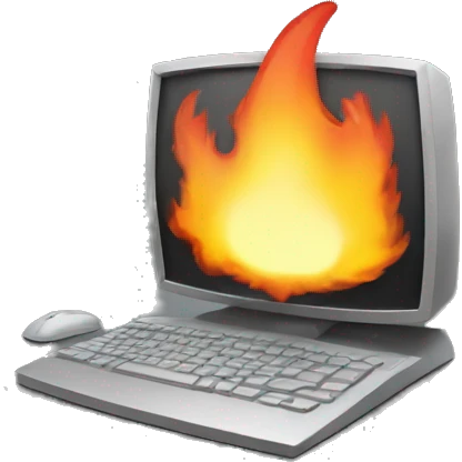 computer in fire emoji