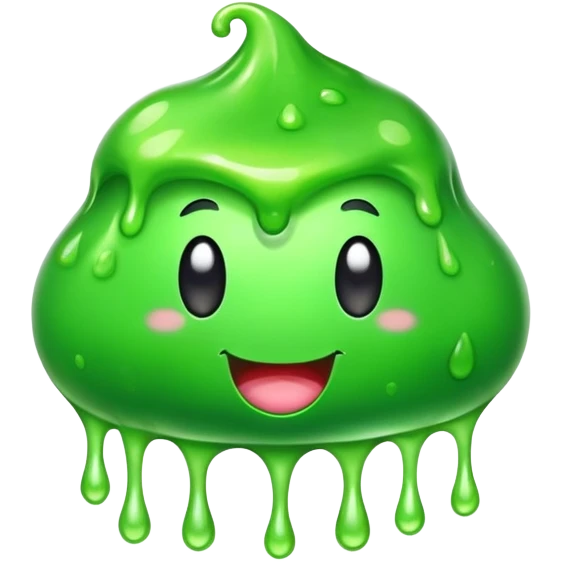 a cute gooey slime ball character emoji
