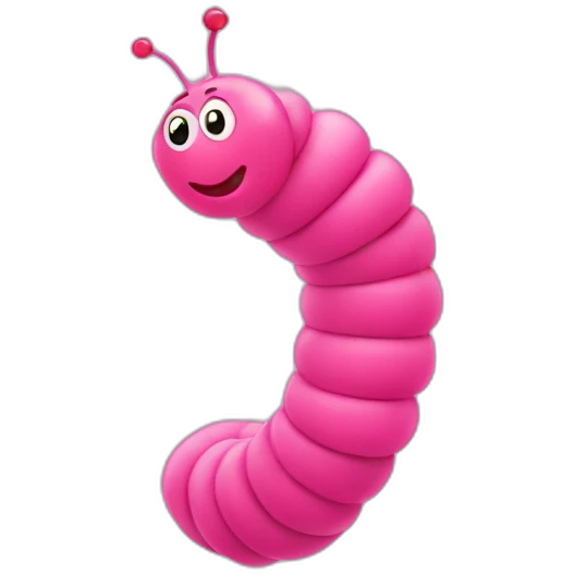 pink worm with hearts floating around the head emoji
