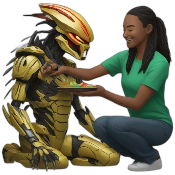 The predator/yautja making a gift emoji