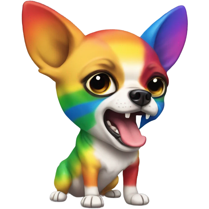 rainbow pride angry chihuahua emoji