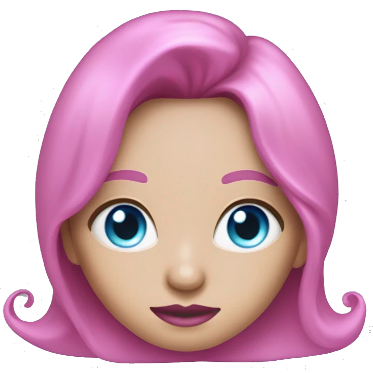 magical diva with thin pink andromedan skin long hair and blue eyes glowing third eye emoji