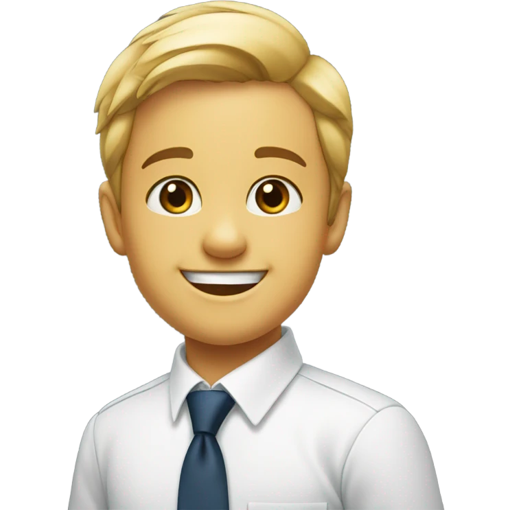 smiling boy in formal attire emoji