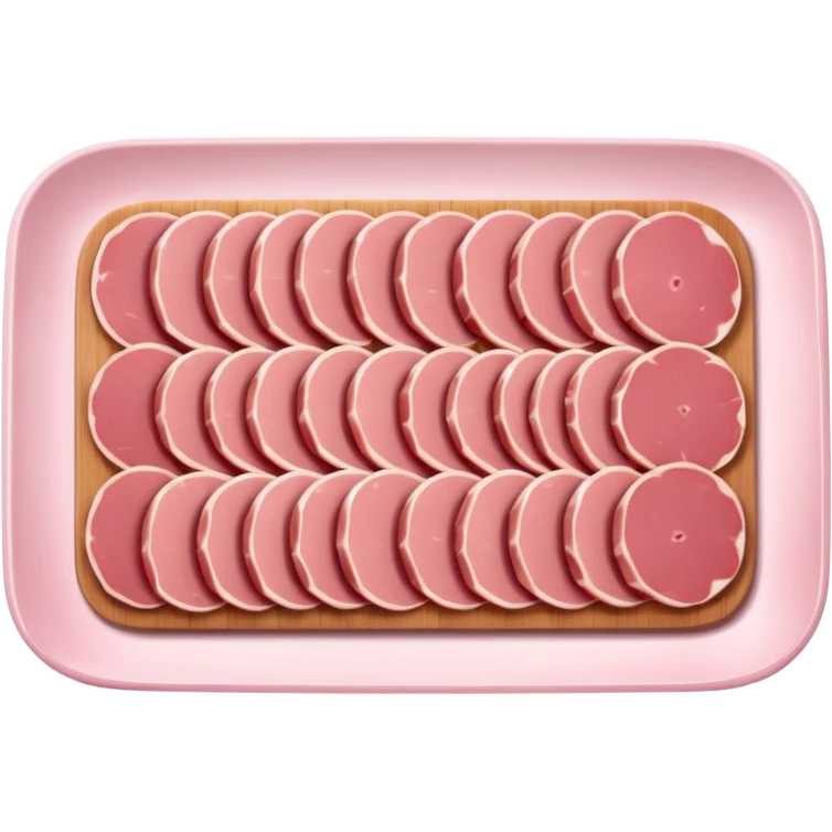 cold cuts (ham & mortadela on a rectangular pot platter) emoji