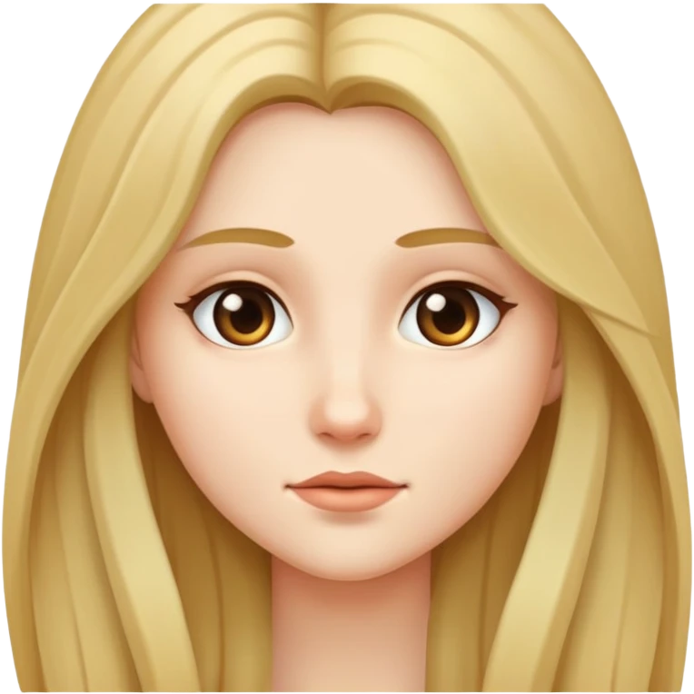 girl long hair, only face emoji