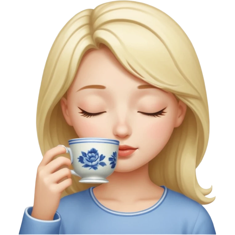Girl clocing tea emoji