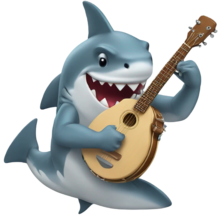shark playing a banjo emoji
