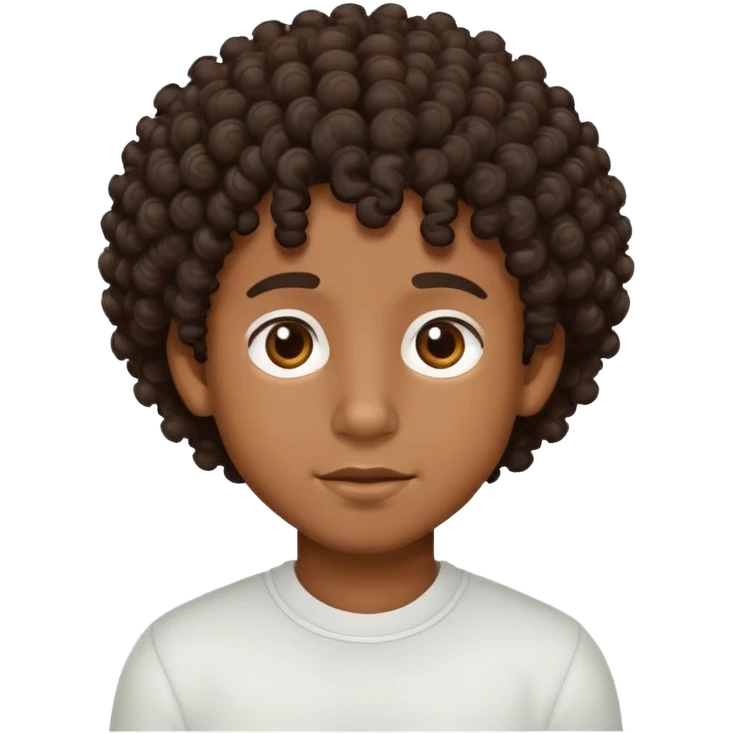 black boy with curly hair emoji
