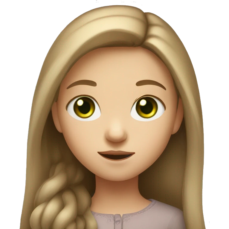 Small Russian girl with green eyes and long light brown hair emoji