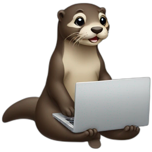 Working laptop otter emoji