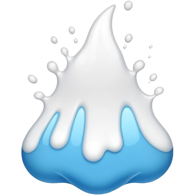 A glossy white paint splash emoji