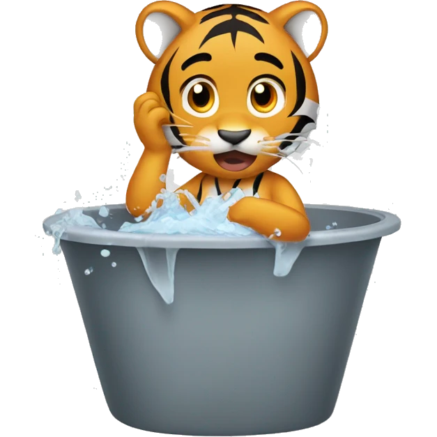 A tiger washing his hair emoji