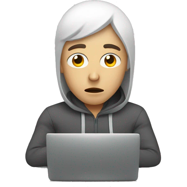 person addicted in computer emoji