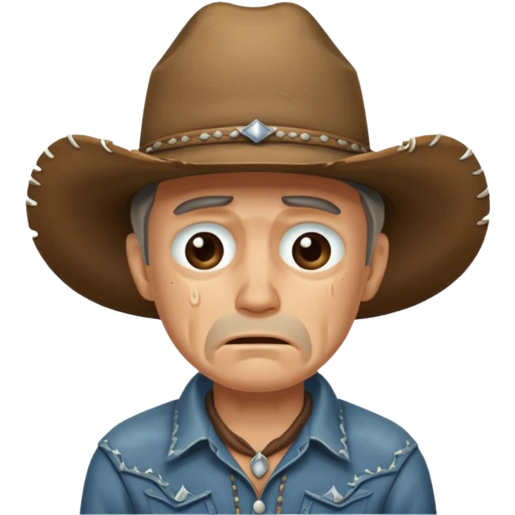 Crying cowboy emoji