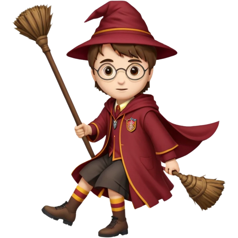 Harry potter riding a broom emoji
