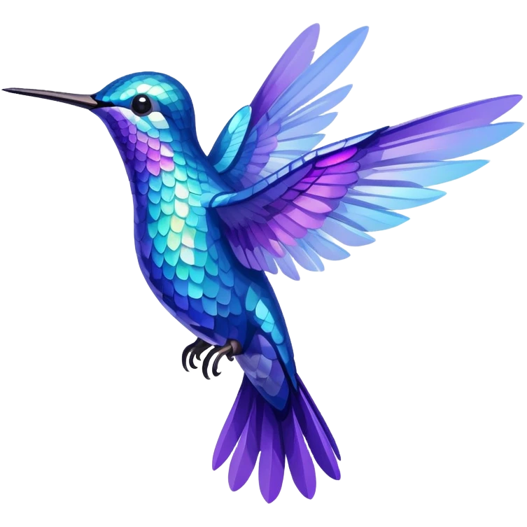 purple and blue hummingbird emoji