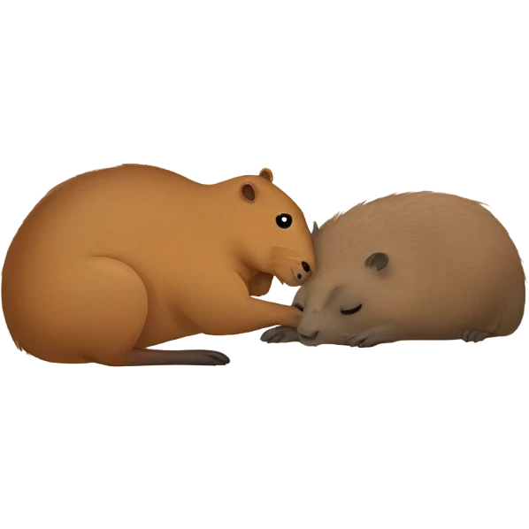 Capybara hugging a cat emoji