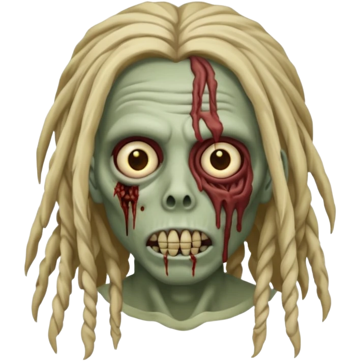 create zombie with dreadlocks nah have some of them coverings his face no have some cover his face emoji